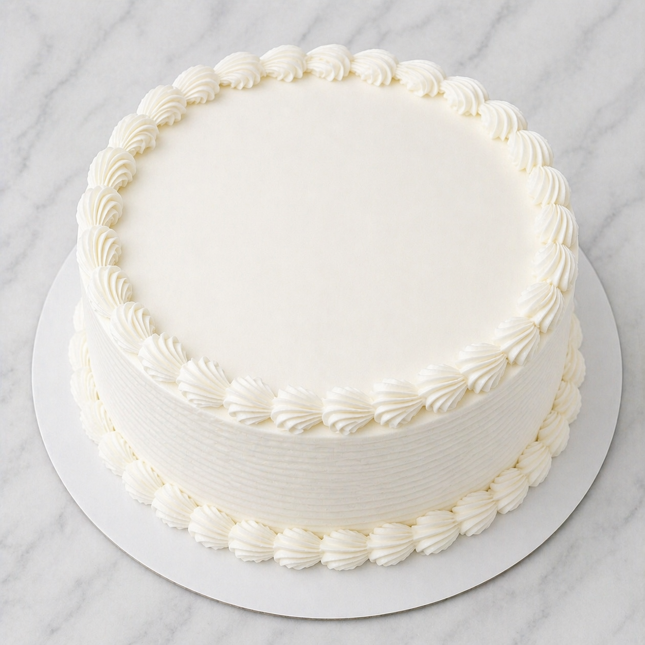 Vanilla White Trim Round Cake
